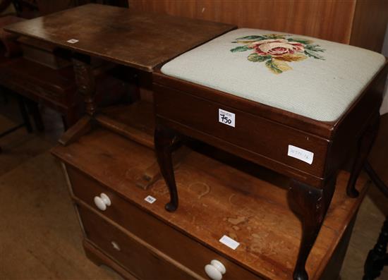 Sewing stool and table